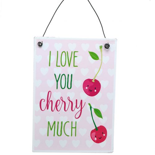 Floristik24 Hanging sign "Cherry" 17cm x 12cm 4pcs