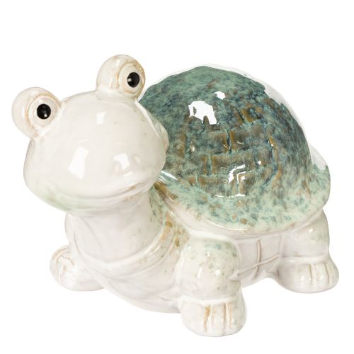 Ceramic turtle figurine as an eye-catcher in the living area, decorative figure, 22cm