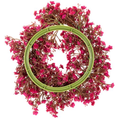 Artificial Gypsophila Wreath Pink Red 30cm | Floristik24.co.uk