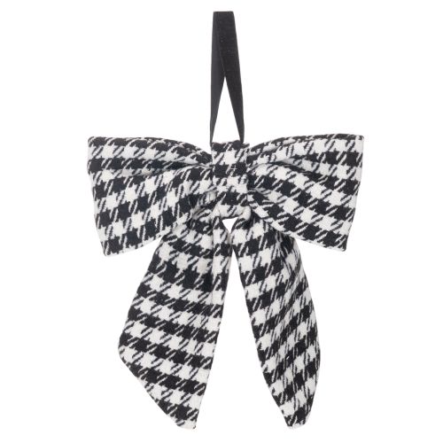 Checkered Fabric Bows with Brooch and Loop 24cm, Set of 2 | Floristik24.co.uk