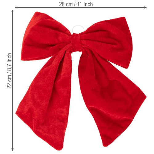 Red Decorative Bows for Christmas, Set of 3, 28cm | Floristik24.co.uk