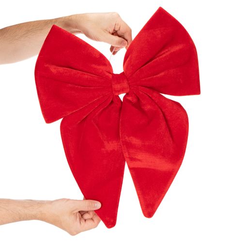 Red Velvet Bow 50cm Decorative Bow for Indoor Door or Window | Floristik24.co.uk