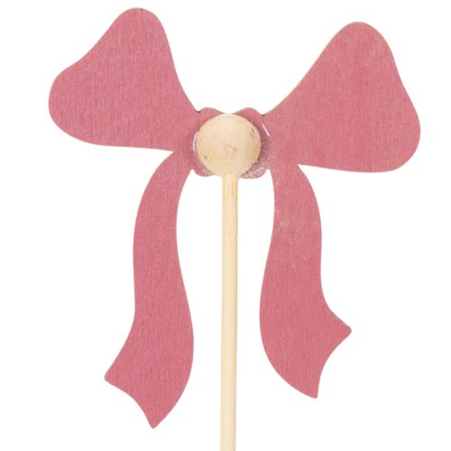 Wooden Bow Flower Picks 32cm Set of 12 in Red and Pink | Floristik24.co.uk