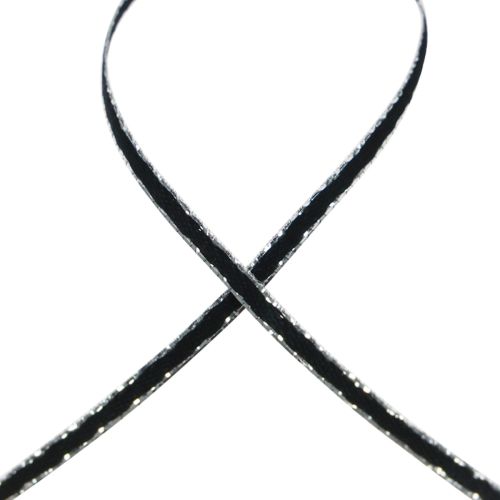 Product Ribbon gift ribbon strand black silver 3mm 100m