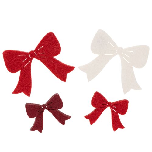 Decorative Wooden Christmas Bows 5cm Set in Red, White, and Bordeaux - Pack of 48 buy online | Floristik24.co.uk