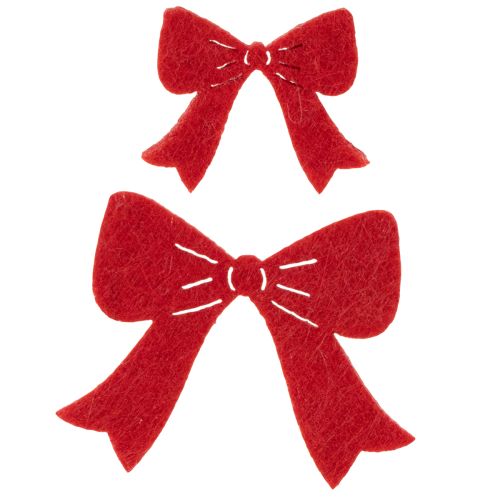Decorative Wooden Christmas Bows 5cm Set in Red, White, and Bordeaux - Pack of 48 | Floristik24.co.uk