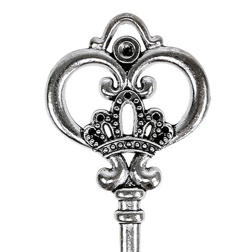 Floristik24 Deco key 8,5cm silver 12pcs