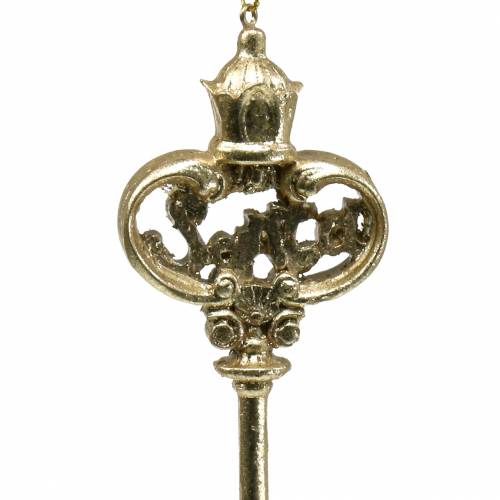 Floristik24 Christmas tree decoration key with mica gold 13cm 2pcs