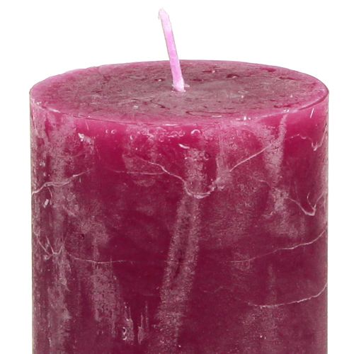 Product Narrow pillar candles pink berry 3 colours 50x100mm 12 pcs