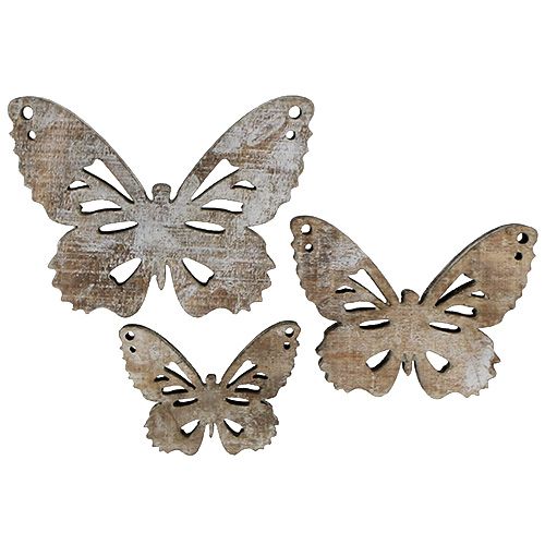 Floristik24 Butterfly 3-5cm natural white 22pcs