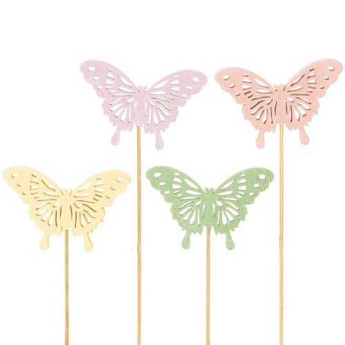 Decorative butterflies on sticks for creative and seasonal decoration, 8cm, 16 pieces