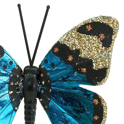 Floristik24 Butterfly Blue 7,5cm shiny 4pcs