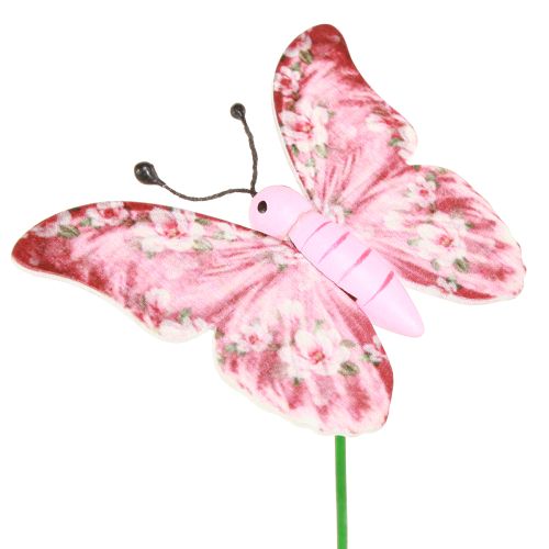 Product Butterfly Decoration Plug Wood Pink 8x5.5cm 18 pcs