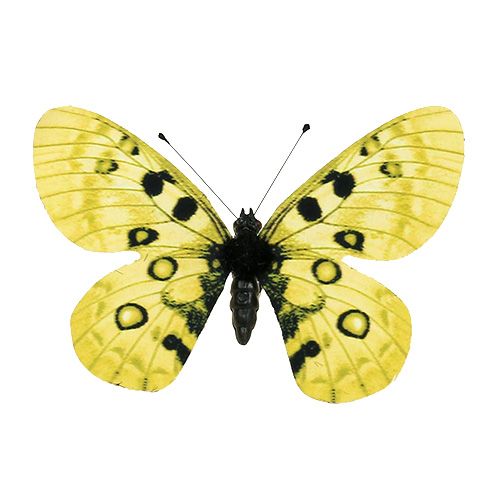 Floristik24 Butterfly yellow on the clip 11cm 6pcs