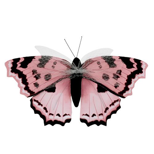 Floristik24 Butterfly pink 20cm on wire 2pcs