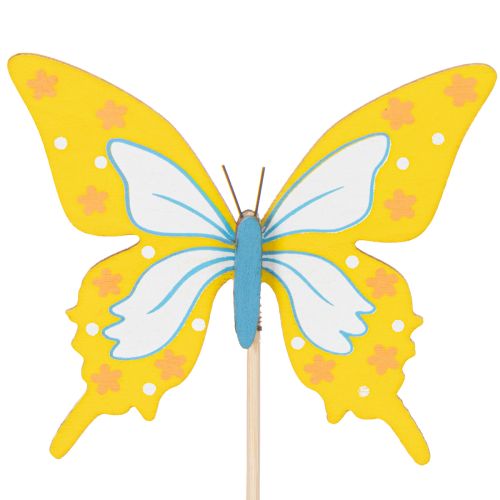 Product Flower picks, craft supplies, butterfly motif for decorating gift wrapping, 28.5cm, 12 pieces