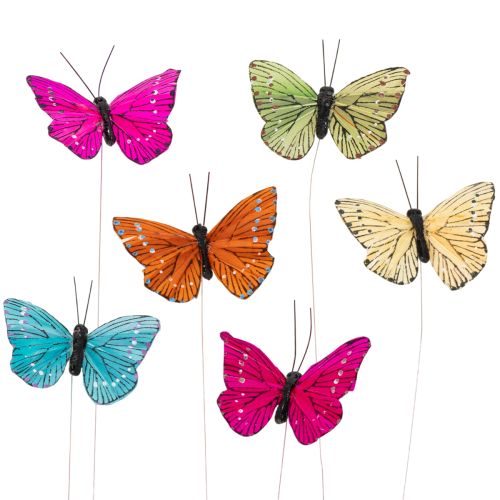 Floristik24 Decorative butterflies on wire for colorful table decorations, 7cm, 12 pieces
