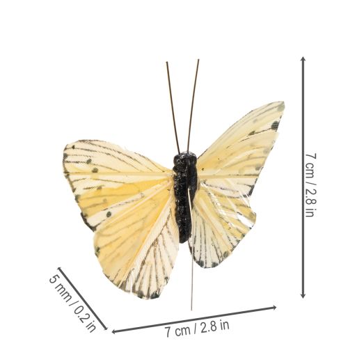 Product Decorative butterflies on wire for colorful table decorations, 7cm, 12 pieces