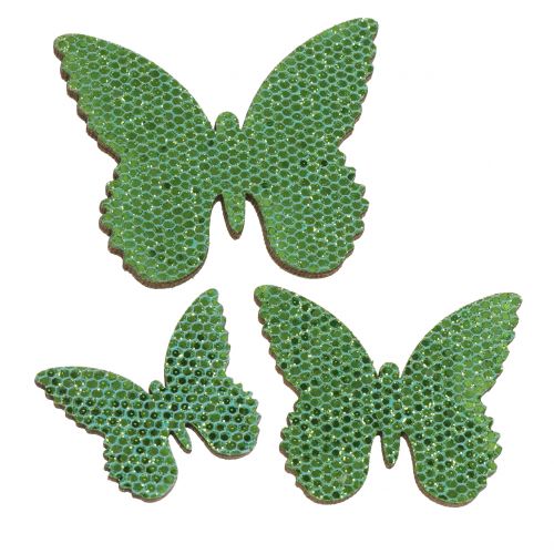 Product Decoration to control Butterfly Green-Glitter 5/4 / 3cm 24pcs