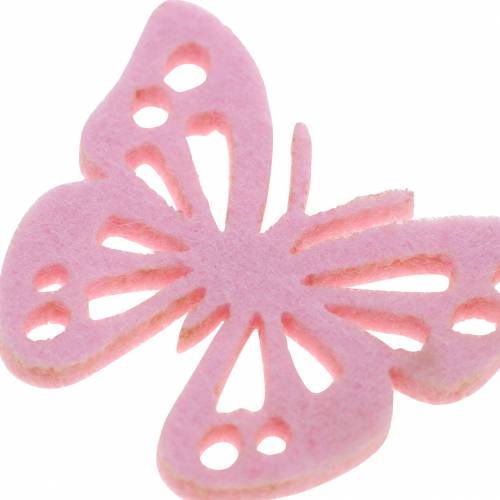 Product Felt butterfly table decoration pink white pink assorted 3.5x4.5cm 54 pieces