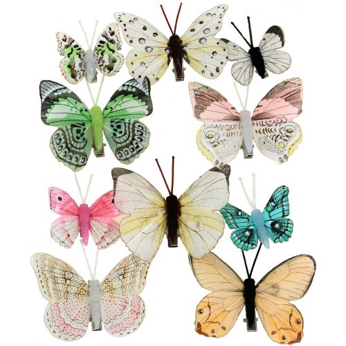Floristik24 Deco butterfly on clip sorted 5cm - 8cm 10pcs