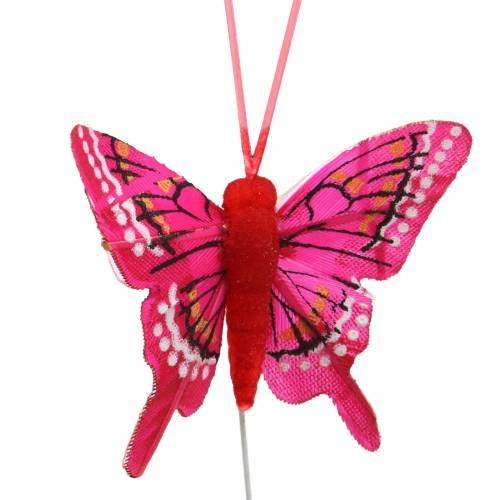 Product Decorative butterfly with wire 5cm 24pcs