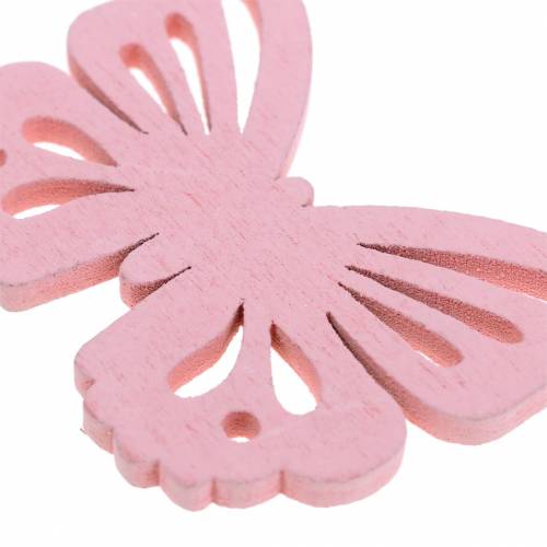 Product Scattered butterfly white, yellow, pink assorted wood 5cm 40p