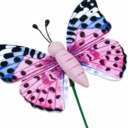 Product Decorative butterfly on stick flower stick spring decoration 16 pcs