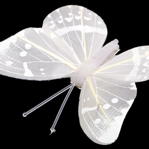Product Butterfly on the clip White 8cm 8pcs