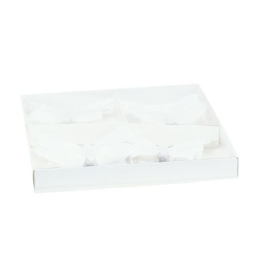 Floristik24 Butterfly on the clip White 8cm 8pcs
