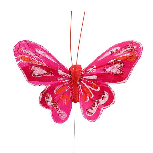 Floristik24 Butterfly 9,5cm Pink 12pcs