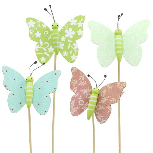 Floristik24 Flower Stud Butterfly Wood 18cm 12pcs