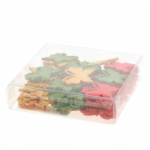Floristik24 Scatter decoration butterfly wood orange, yellow, green 4 cm 72 pcs