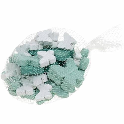 Product Butterflies for scattering green, mint, white wooden scatter decoration 29 pcs