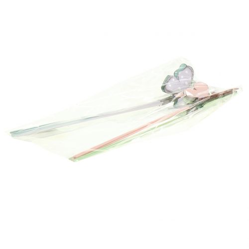 Floristik24 Flower plug butterfly pastel 24cm 12pcs