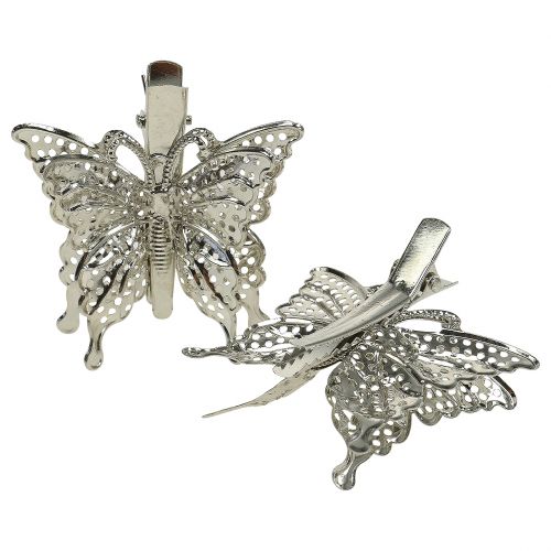 Product Butterfly made of metal on clip 12pcs