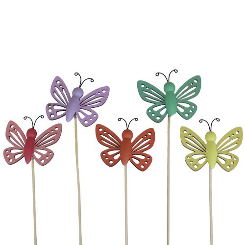 Product Spring decoration flower plugs wooden decoration butterflies 6×8cm 10pcs