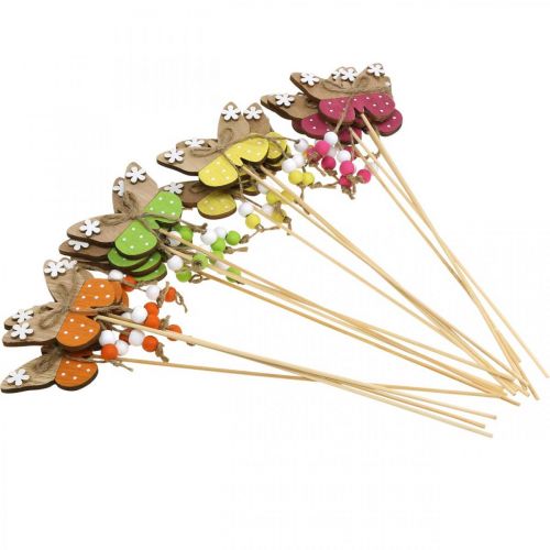 Floristik24 Flower stick butterfly wooden decoration for sticking 7×5cm 16 pcs