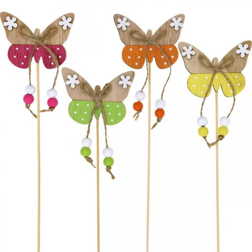 Floristik24 Flower stick butterfly wood decoration for sticking 7×5cm 16pcs