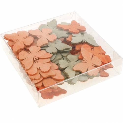 Floristik24 Butterflies for scattering Decorative butterfly wood orange, apricot, brown 72 pcs