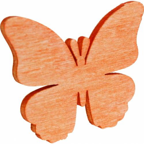 Floristik24 Butterflies for scattering Decorative butterfly wood orange, apricot, brown 72 pcs