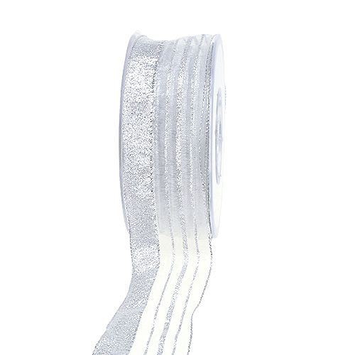 Floristik24 Decorative lurex strip silver 40mm 20m