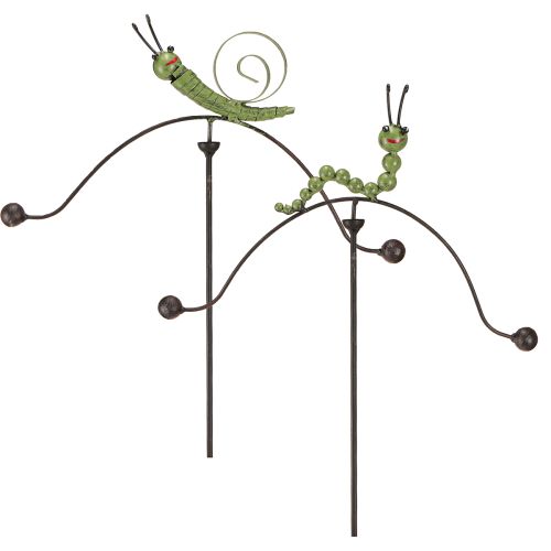 Snail Caterpillar Wind Chime Garden Stake Metal H67cm 2pcs