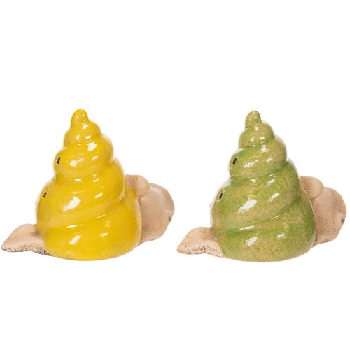 Product Ceramic decorative snail with LED lighting. Fun table decoration for home and balcony. 12cm, 2 pieces.