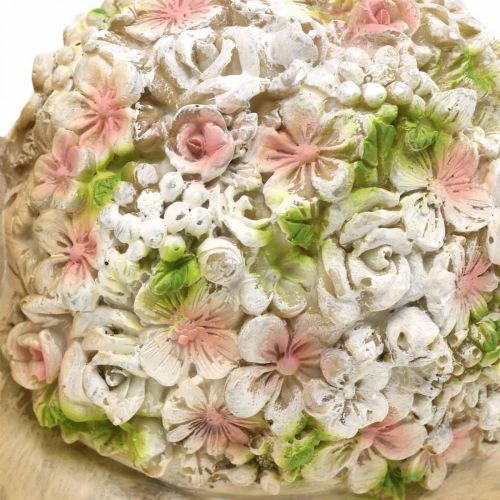 Floristik24 Snail with flower decoration, garden animal, decorative snail, summer decoration brown/pink/green H13.5cm L19cm