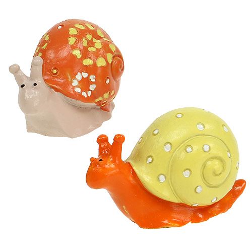 Floristik24 Snails with glue point orange, yellow 6cm 12pcs