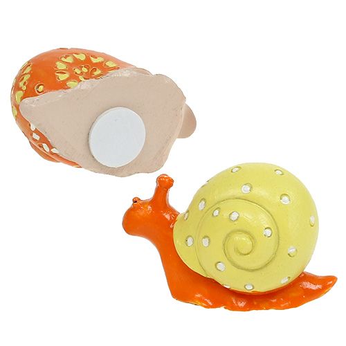 Floristik24 Snails with glue point orange, yellow 6cm 12pcs