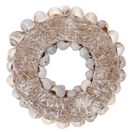 Product Snail wreath for hanging, decorative wreath, maritime style, Nathai, Ø35cm