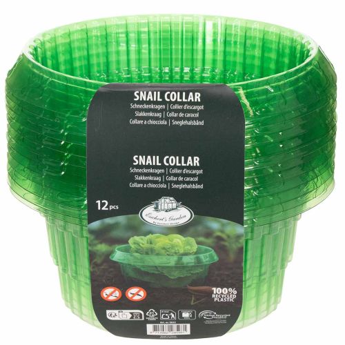 GRS-Certified Recycled Plastic Snail Collars, 23 cm, Translucent Green, 12 Pack