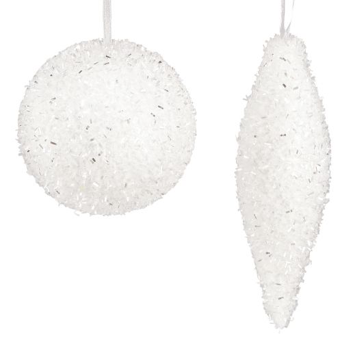Product Snow decoration Christmas decorations balls cones Ø4/8cm 18 pcs